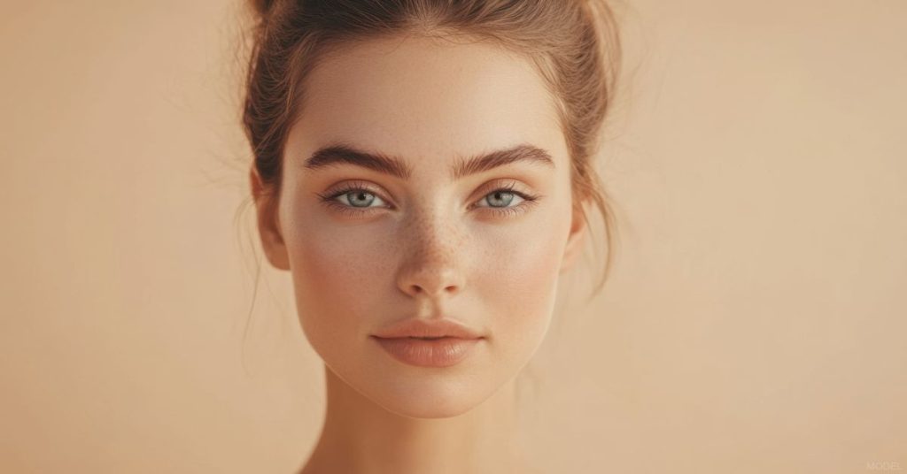 Woman with beautifully plump skin (model)