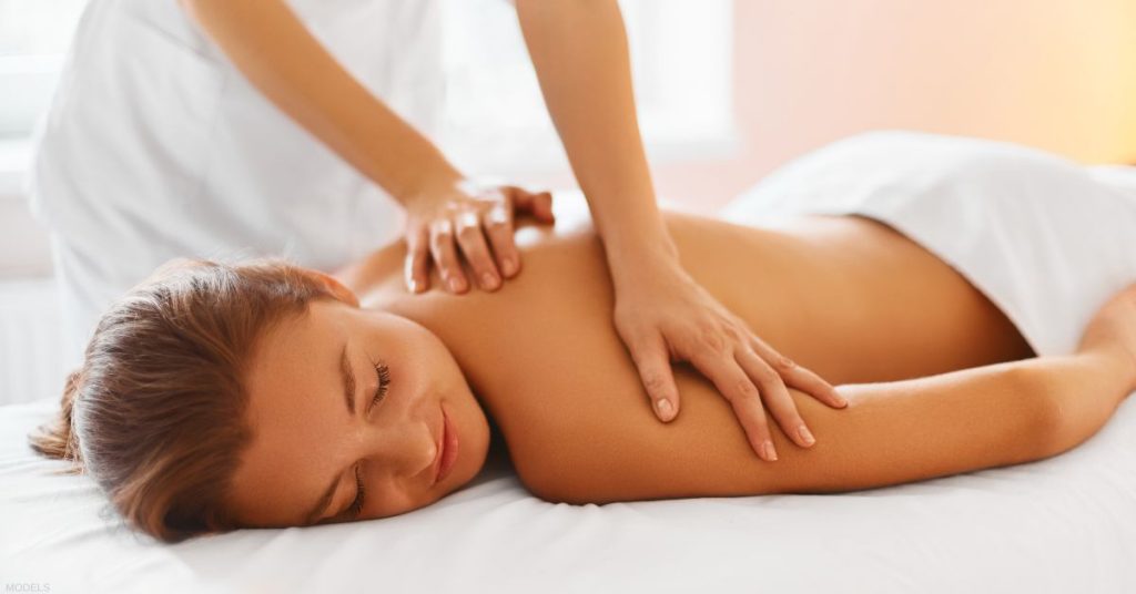 Woman receiving a massage (models)